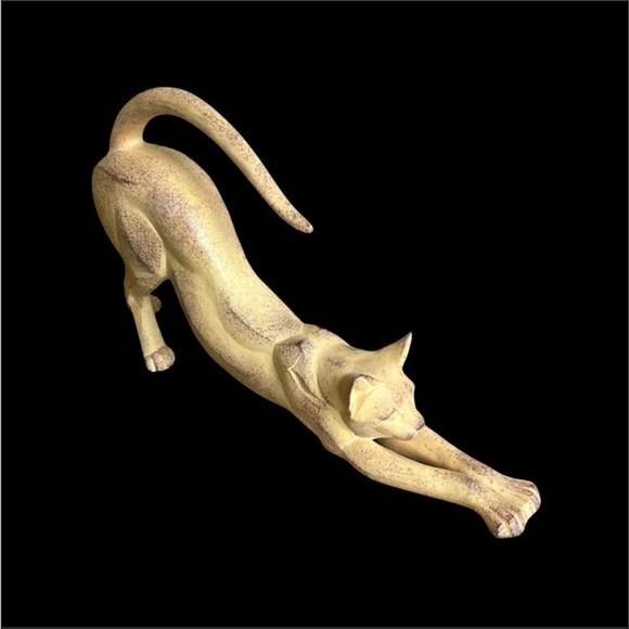 Cubist Collection Cat Stretching Stone Art Deco Sculpture - Picture 14 of 14